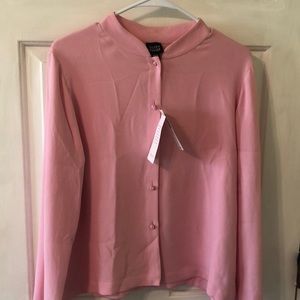 Eileen Fisher pink silk georgette jacket NWT $218